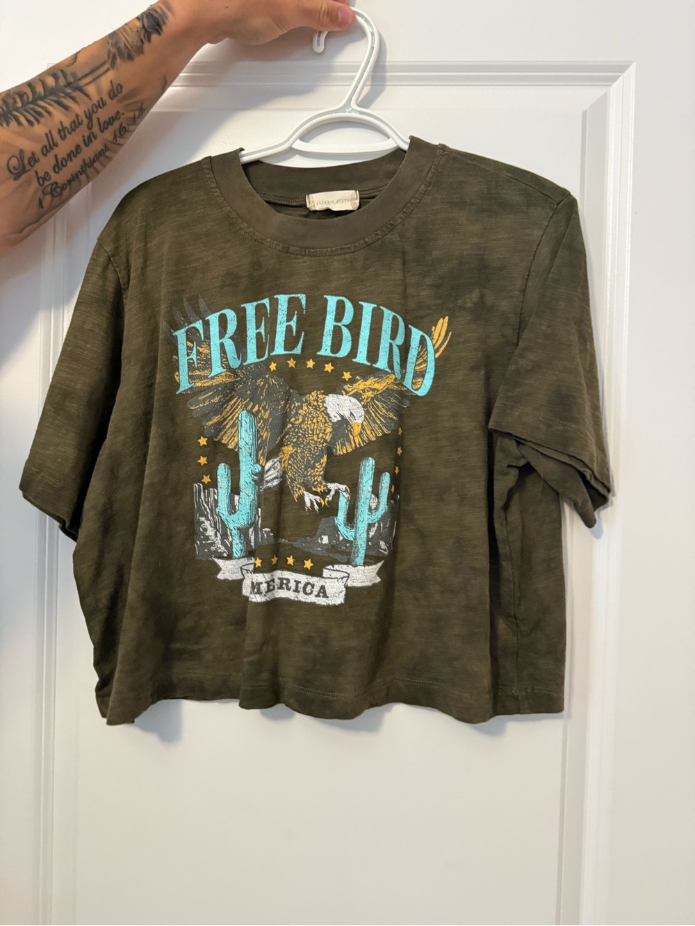 Altar'd State Olive Green 'Free Bird' Graphic Tee